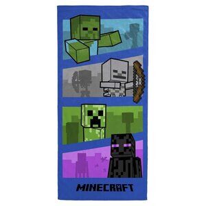Minecraft Adventure Game Bath Beach Towel Kids Creeper Enderman Zombie Skeleton